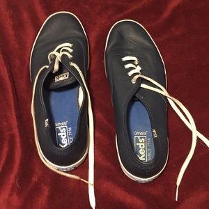 Blue faux leather Keds